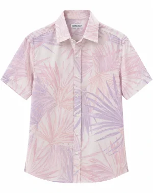 Áo Sơ Mi Linen Tencel Tay Ngắn Hoạ Tiết